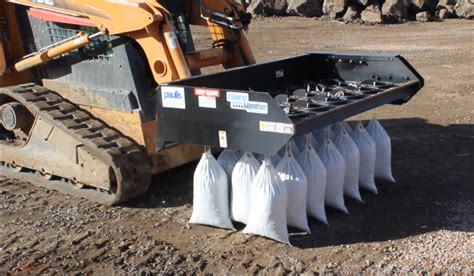 skid steer sandbag attachment|sand bagger attachments.